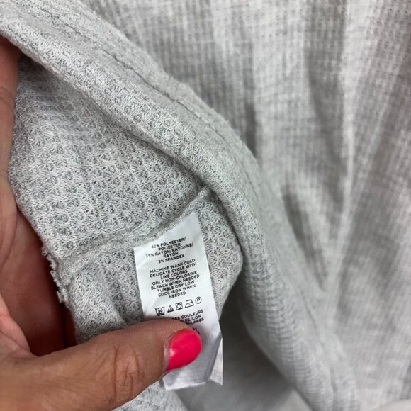 Lou & Grey Thermal Shirt Gray Long Sleeve Pullover Casual Lightweight Womens XS - Picture 4 of 5